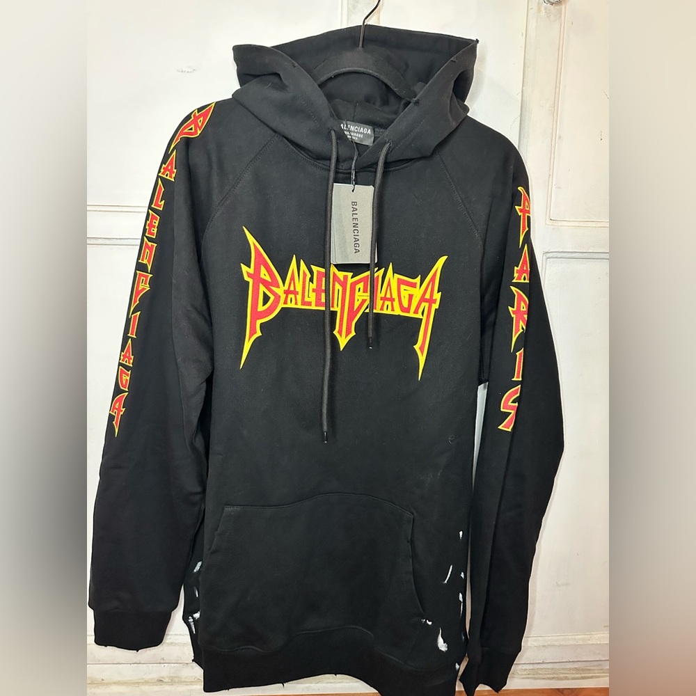 Balenciaga Paint Hoodie in Black